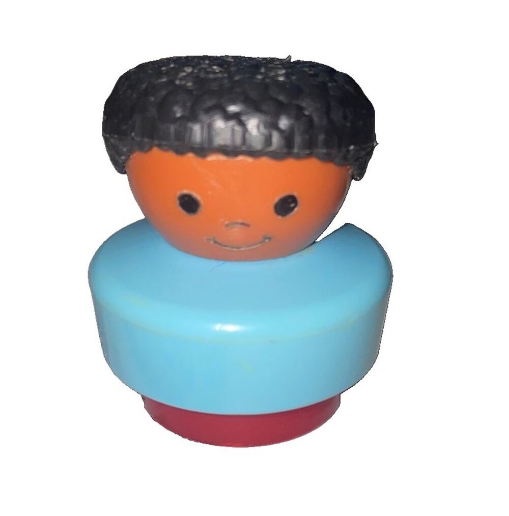 Vintage Fisher Price Little People Chunky Boy Character 1990 Blue Red 2”